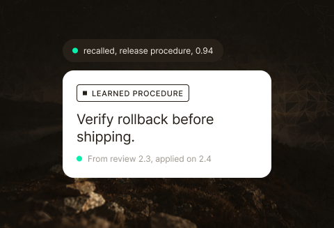 A learned release procedure: verify rollback before shipping.